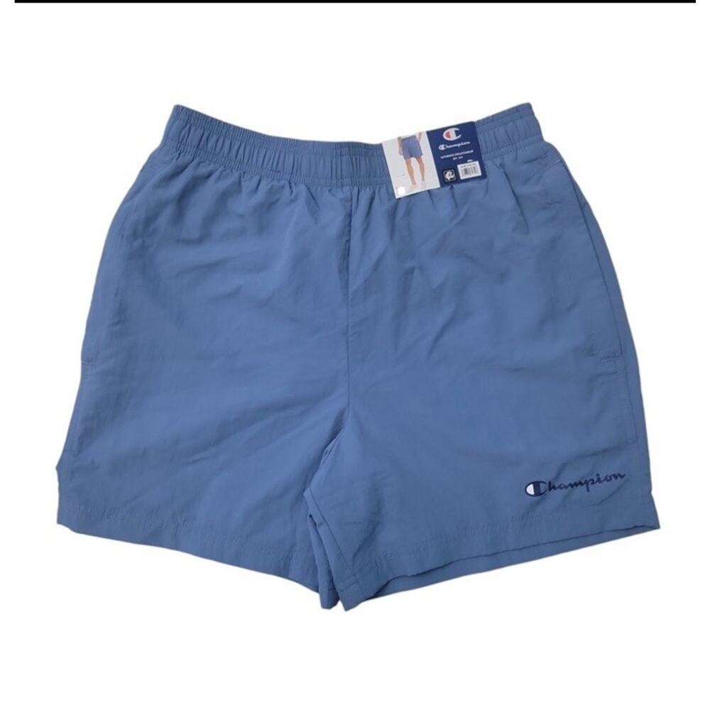 NWT Champion Men's XL Nylon Zip Pockets Shorts in Blue Jazz